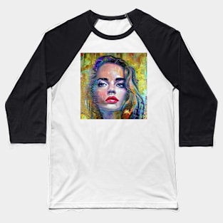 Colorful face of Denise Baseball T-Shirt